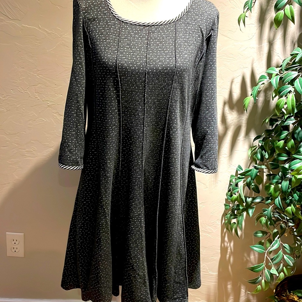 Charcoal gray fit and flare dress.  XL
